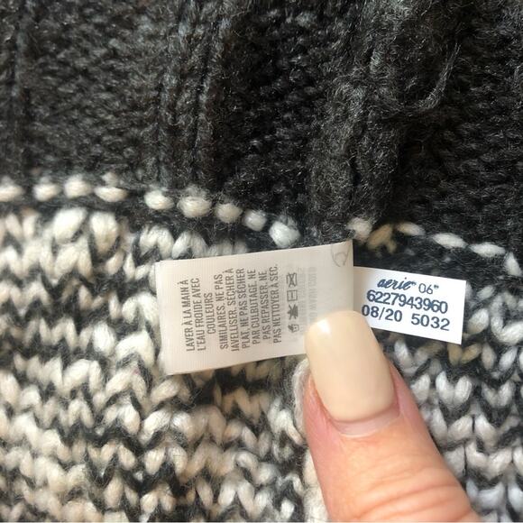 Aerie Sweater Women’s Wool Poncho Southwest Oversized Boho Bohemian Chunky - Picture 9 of 13